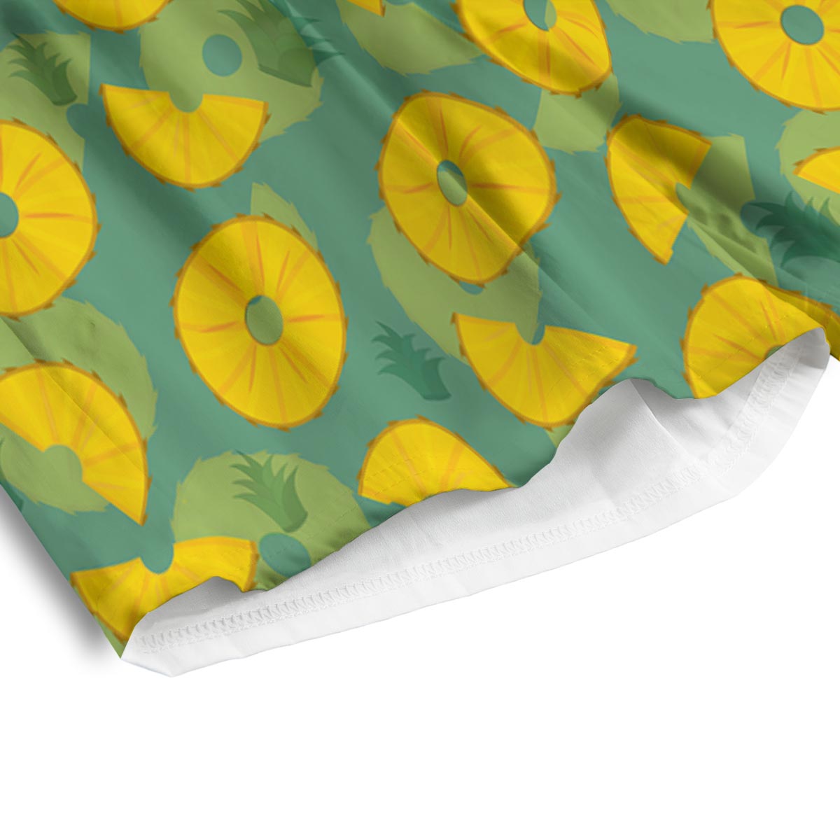 Pineapple Sliced Print Pattern Men's Athletic Shorts-grizzshop