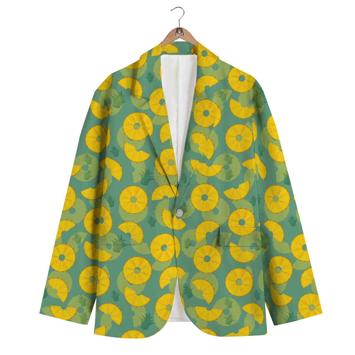 Pineapple Sliced Print Pattern Men's Blazer-grizzshop