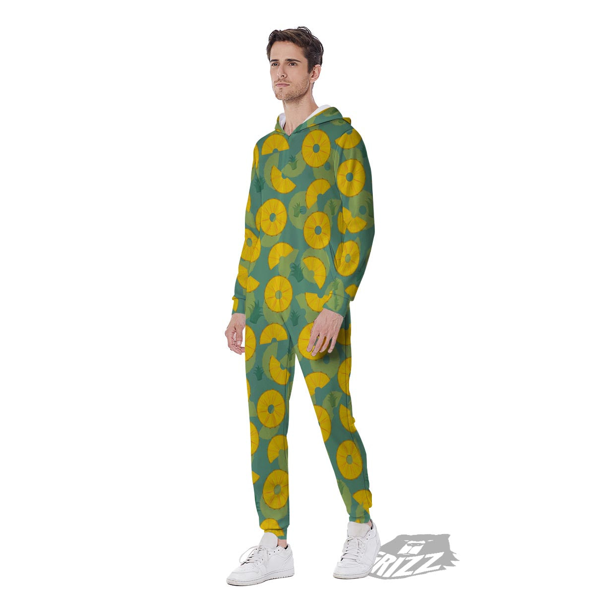 Pineapple Sliced Print Pattern Men's Jumpsuit-grizzshop