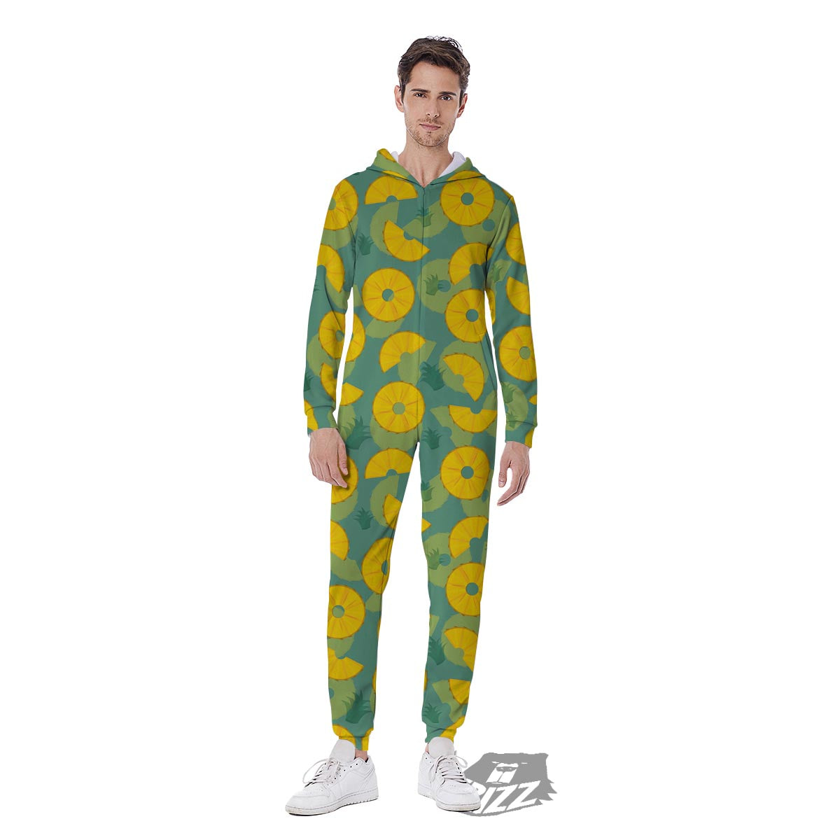 Pineapple Sliced Print Pattern Men's Jumpsuit-grizzshop