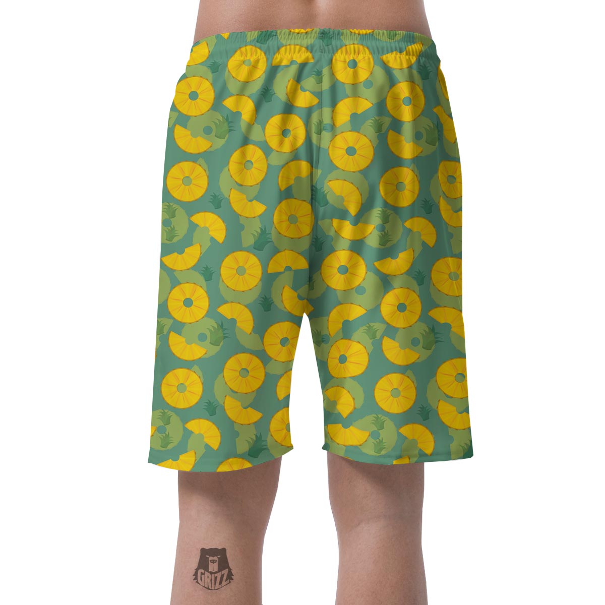 Pineapple Sliced Print Pattern Men's Shorts-grizzshop
