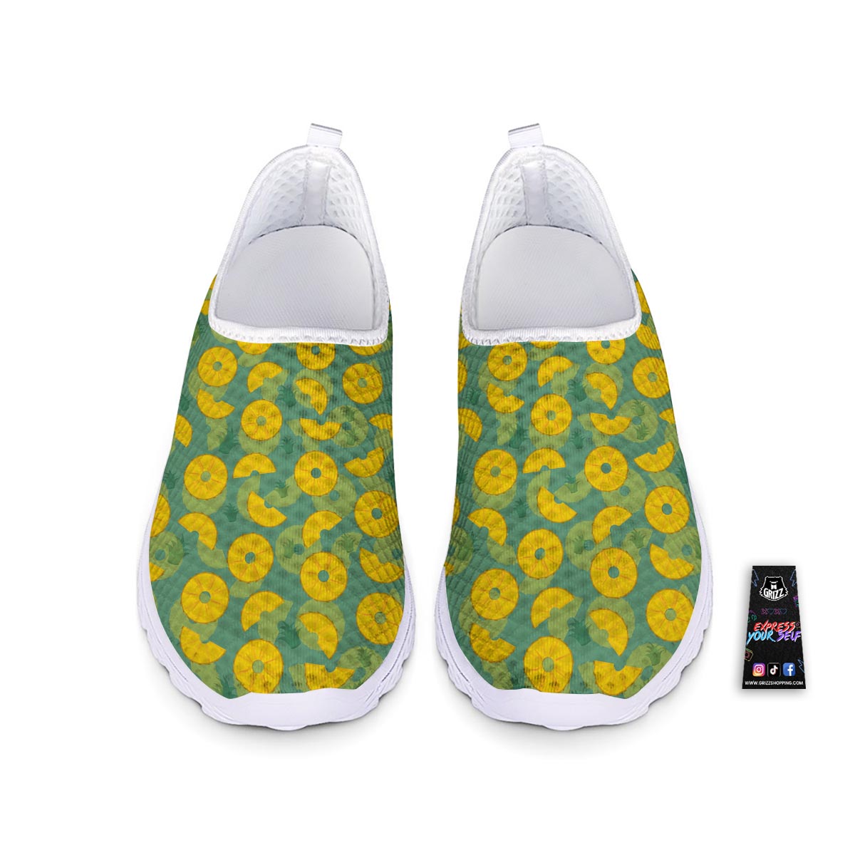 Pineapple Sliced Print Pattern Nurse Shoes-grizzshop