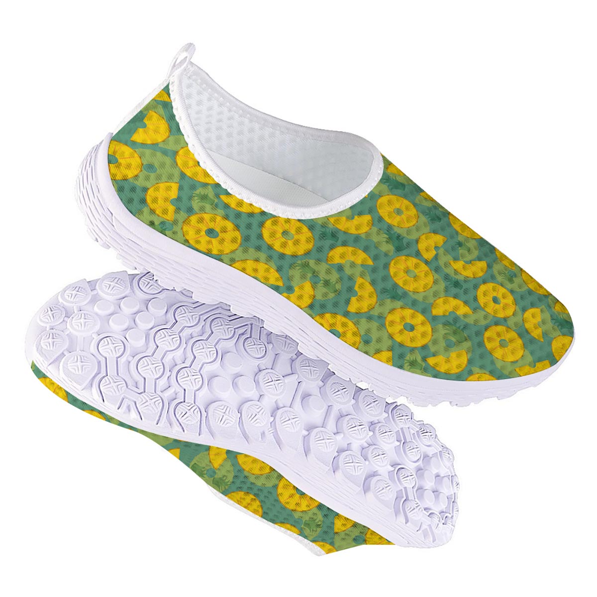 Pineapple Sliced Print Pattern Nurse Shoes-grizzshop