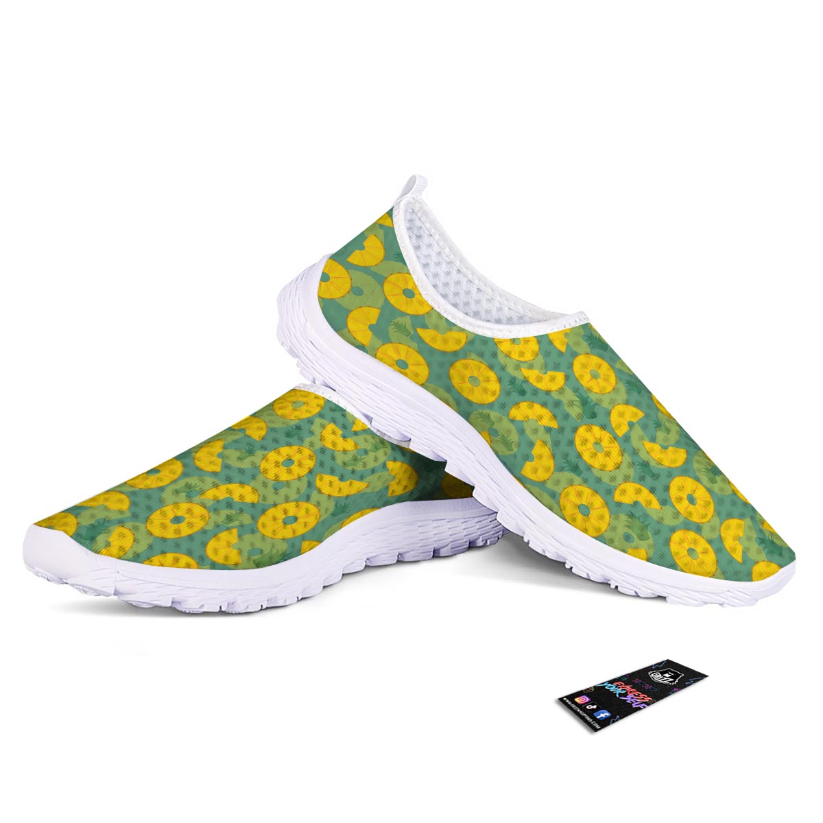 Pineapple Sliced Print Pattern Nurse Shoes-grizzshop