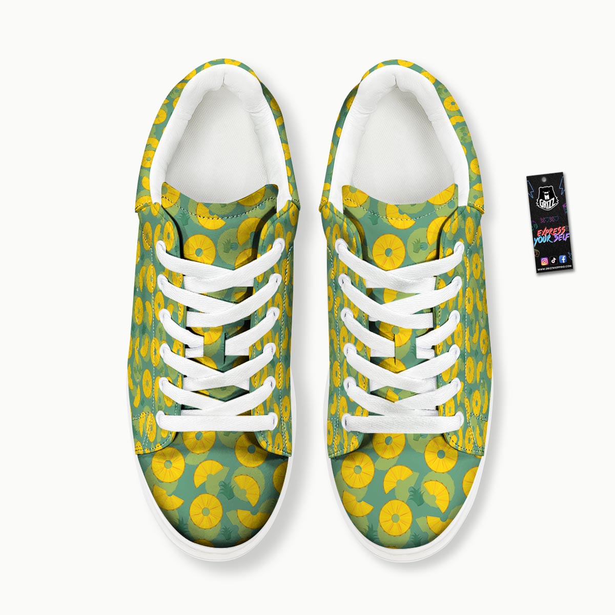 Pineapple Sliced Print Pattern Platform Shoes-grizzshop