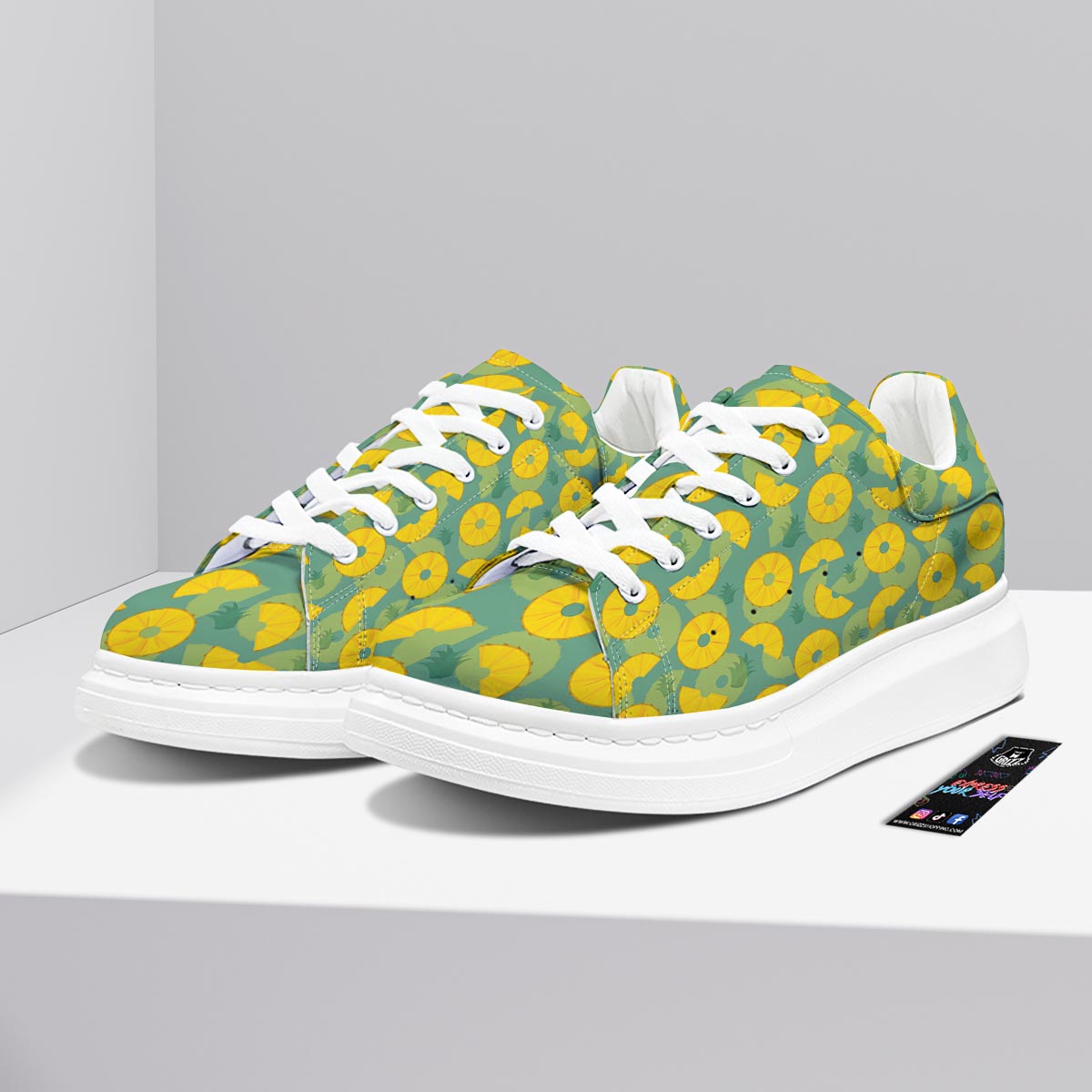 Pineapple Sliced Print Pattern Platform Shoes-grizzshop
