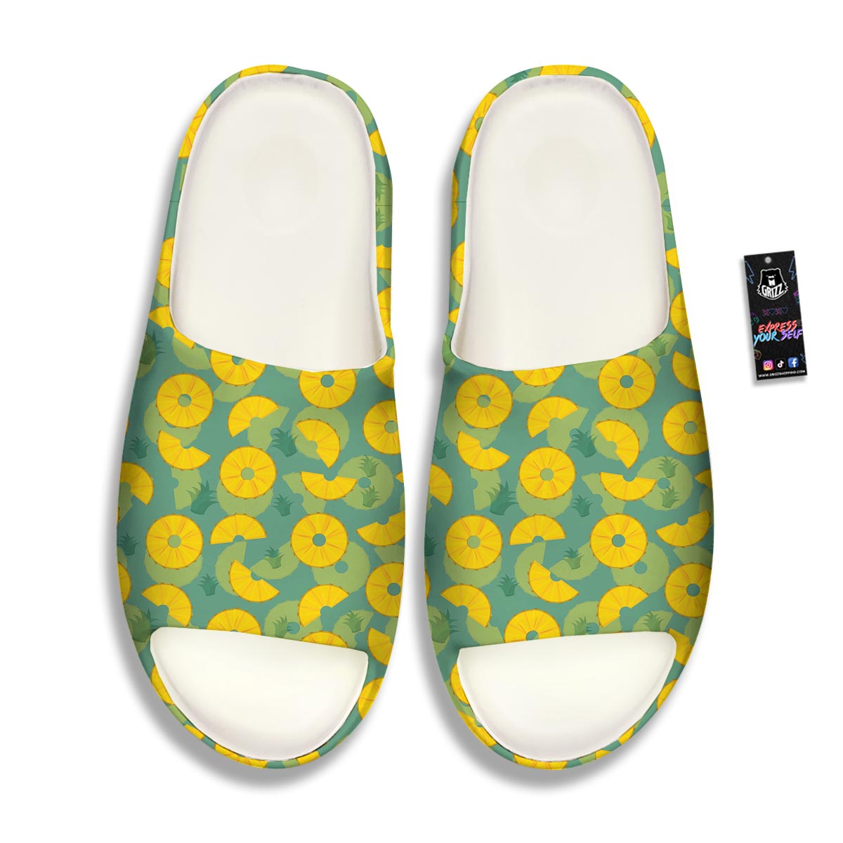 Pineapple Sliced Print Pattern Sandals-grizzshop