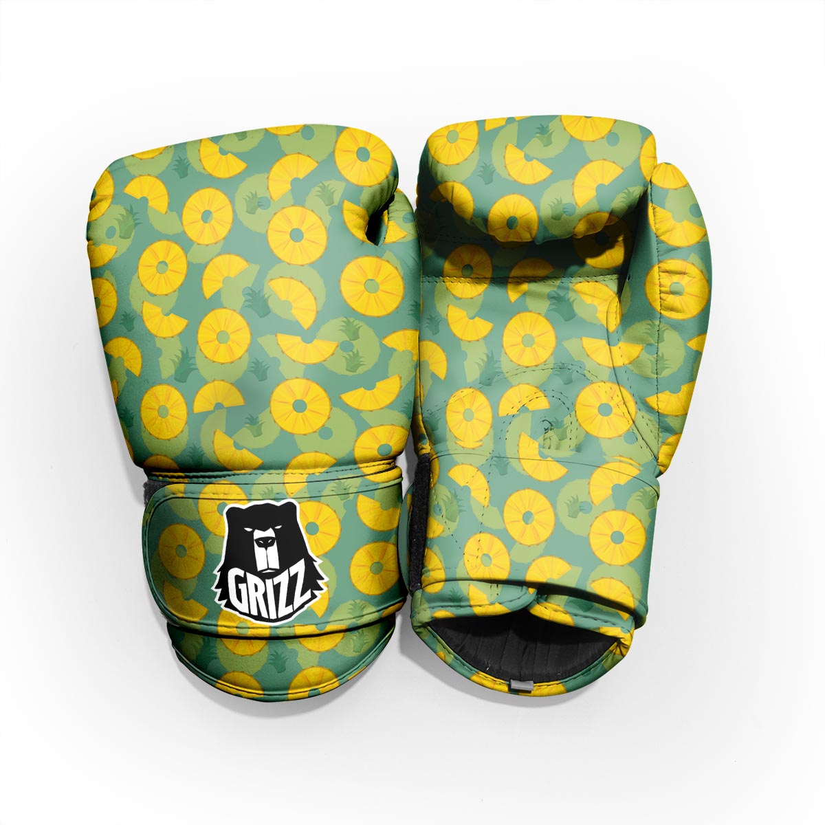 Pineapple Sliced Print Pattern Sparring Gloves-grizzshop
