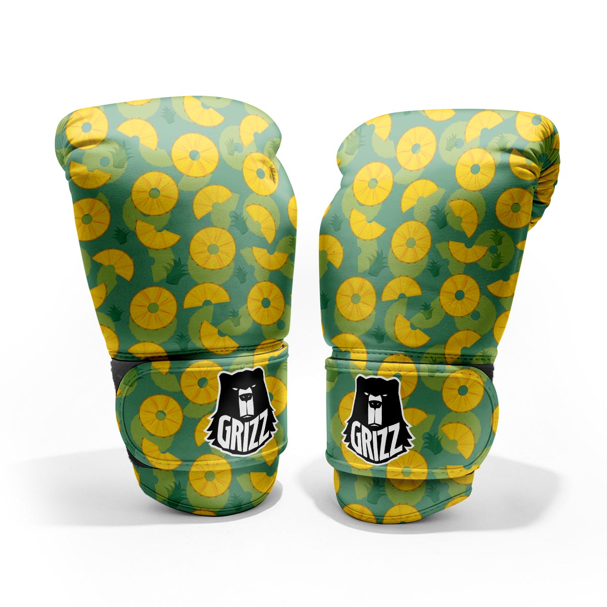 Pineapple Sliced Print Pattern Sparring Gloves-grizzshop