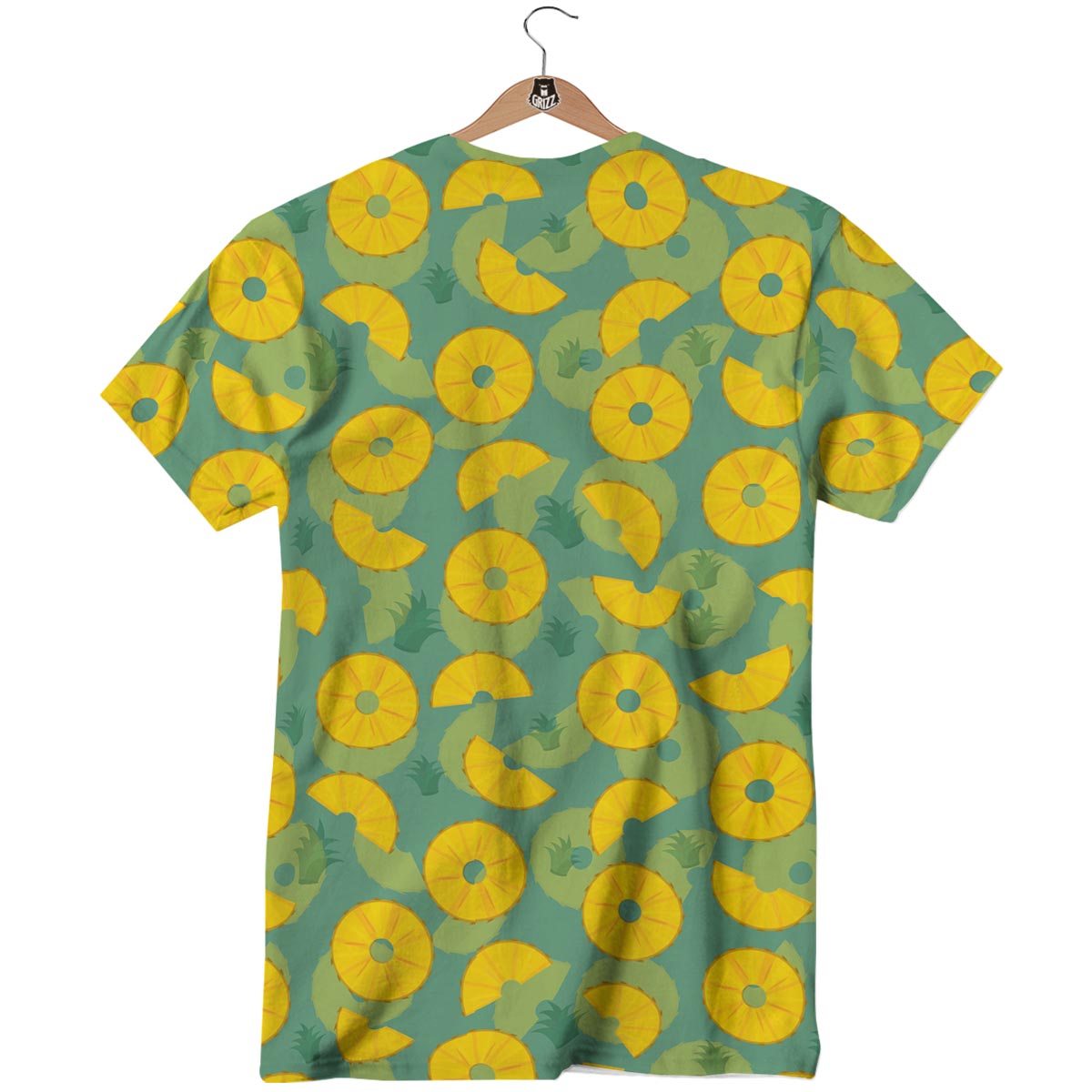 Pineapple Sliced Print Pattern T-Shirt-grizzshop