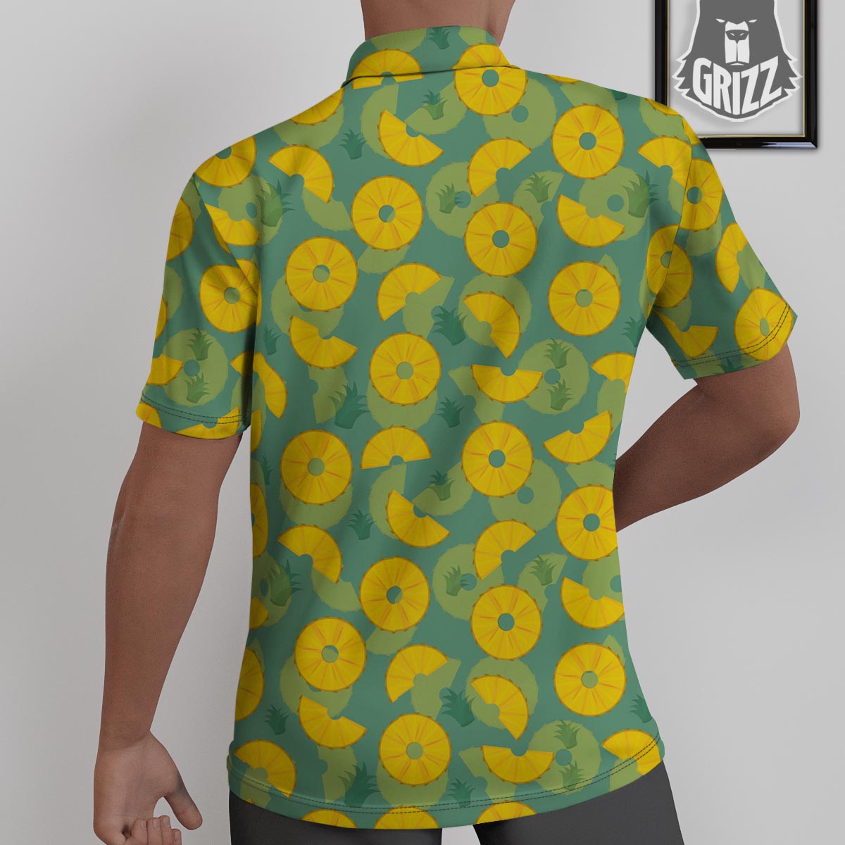 Pineapple Sliced Print Pattern Untucked Shirts-grizzshop