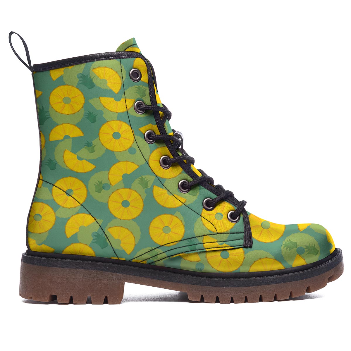 Pineapple Sliced Print Pattern Work Boots-grizzshop