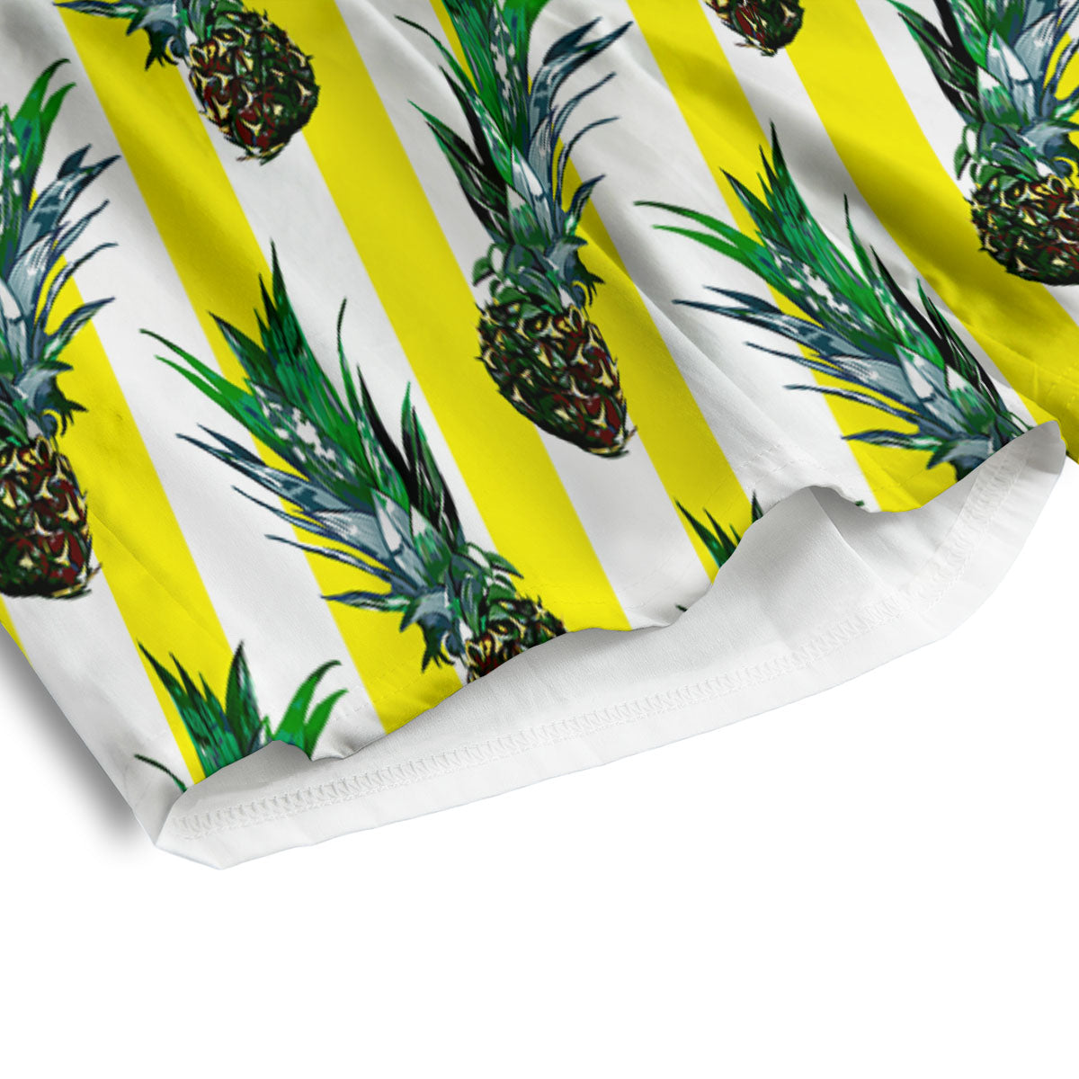 Pineapple Striped Yellow Print Pattern Men's Athletic Shorts