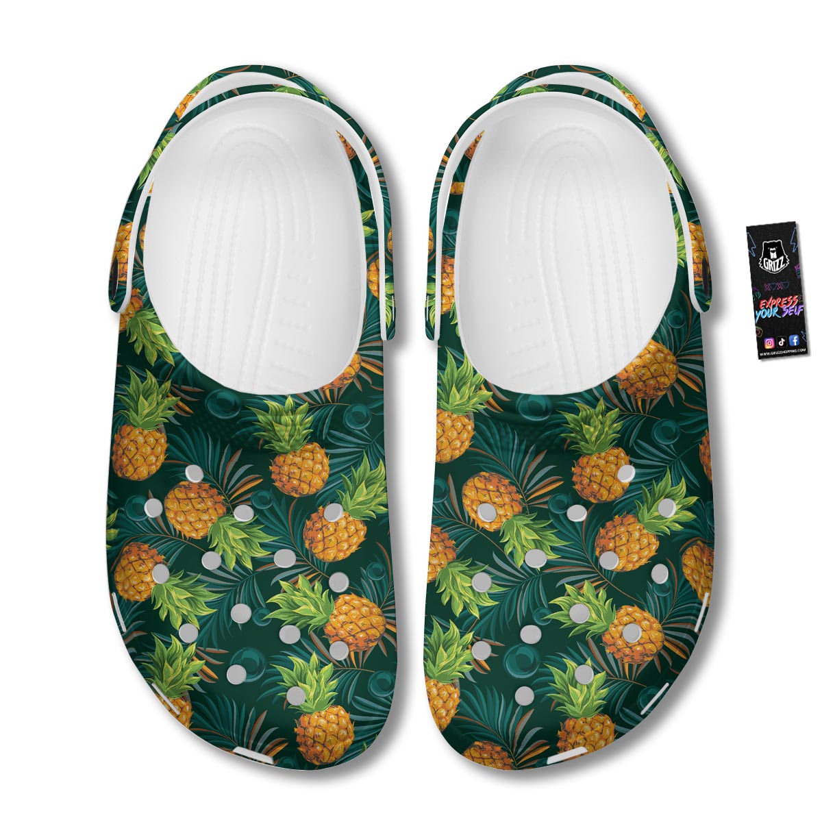 Pineapple Summer Print Pattern Clog-grizzshop