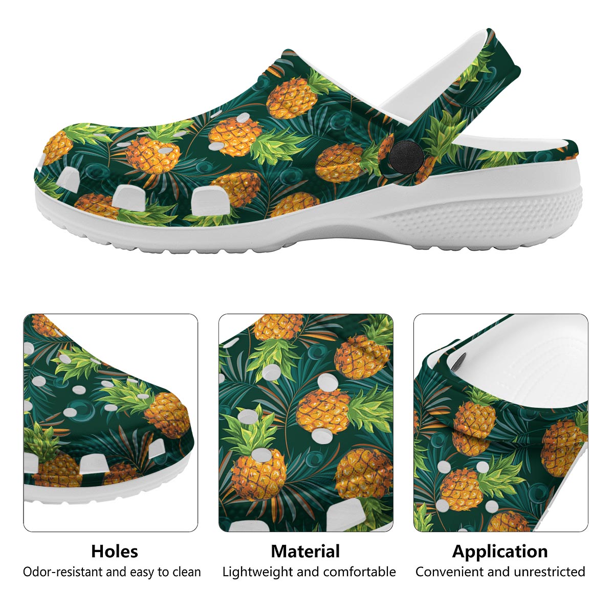 Pineapple Summer Print Pattern Clog-grizzshop