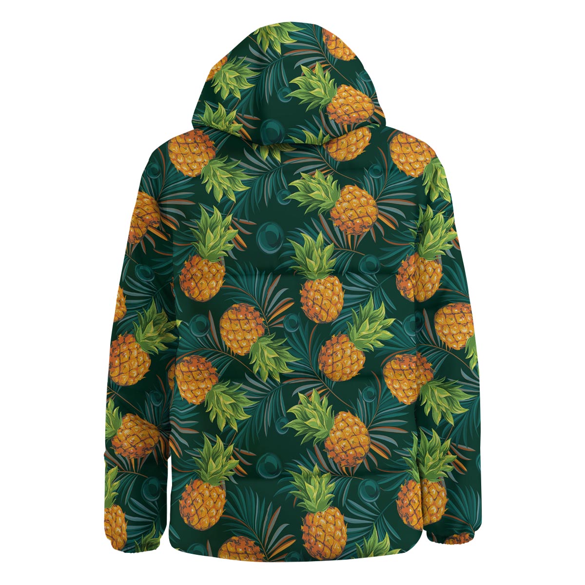 Pineapple Summer Print Pattern Down Jacket-grizzshop