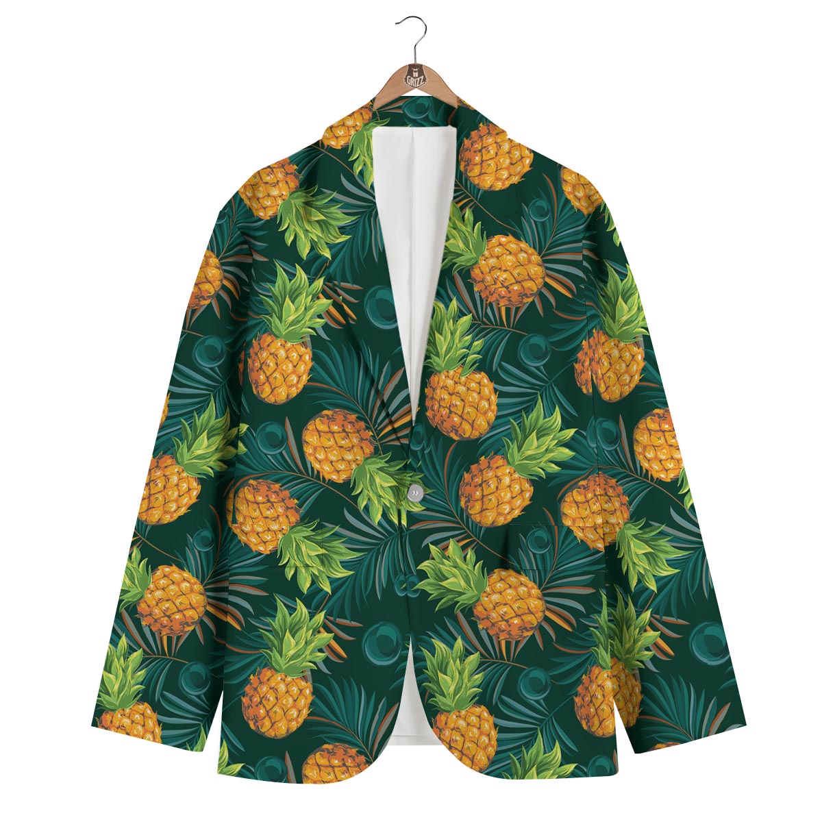 Pineapple Summer Print Pattern Men's Blazer-grizzshop