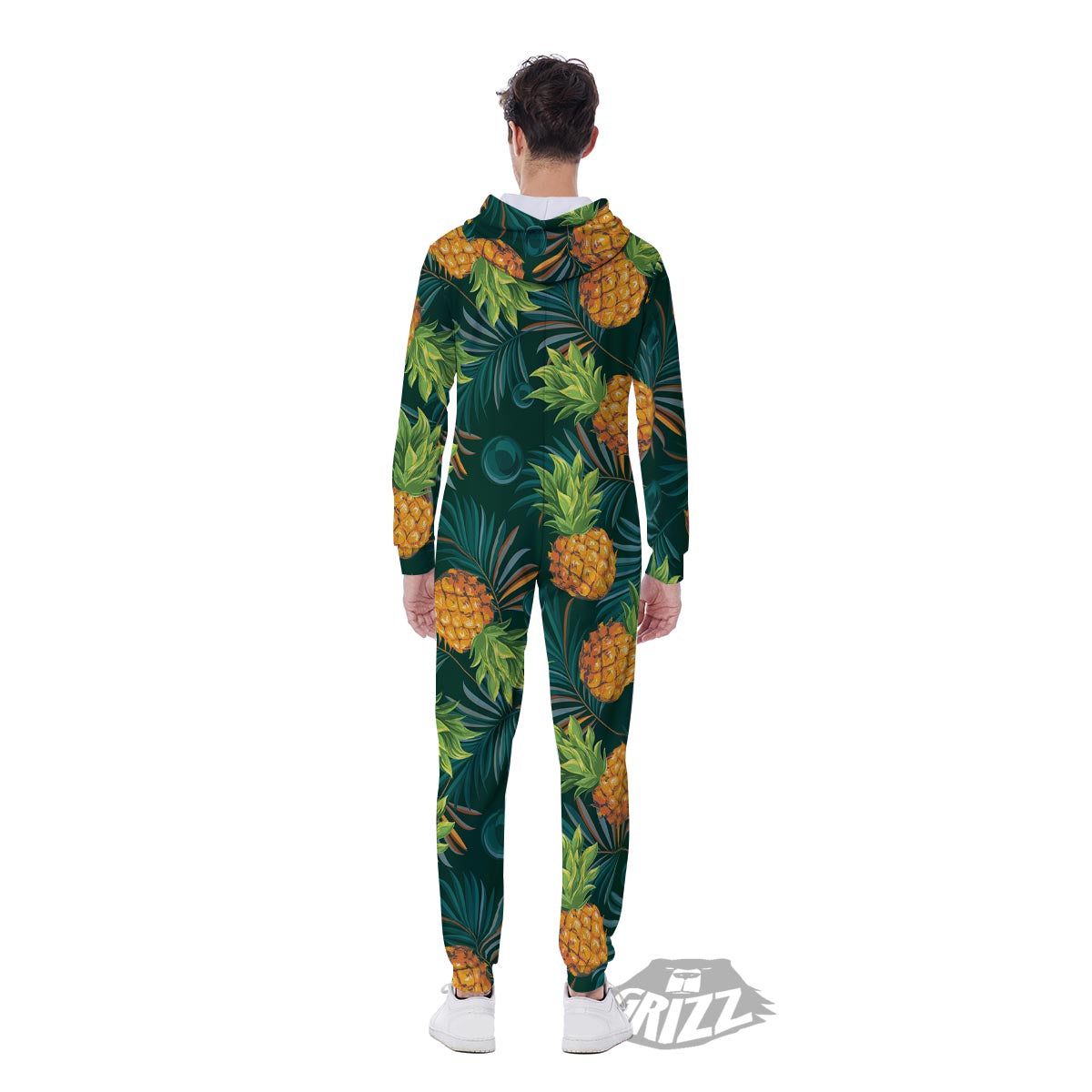 Pineapple Summer Print Pattern Men's Jumpsuit-grizzshop