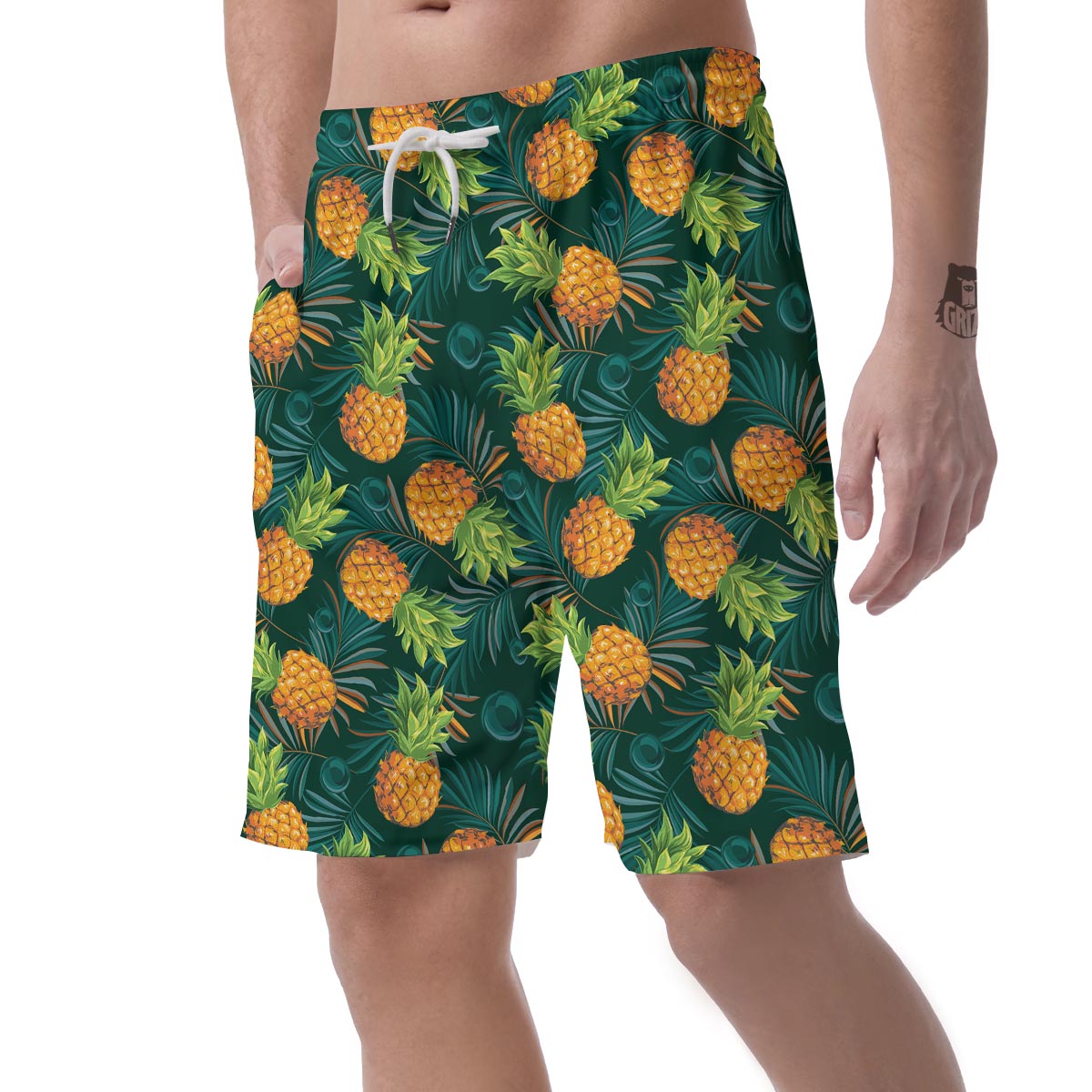 Pineapple Summer Print Pattern Men's Shorts-grizzshop