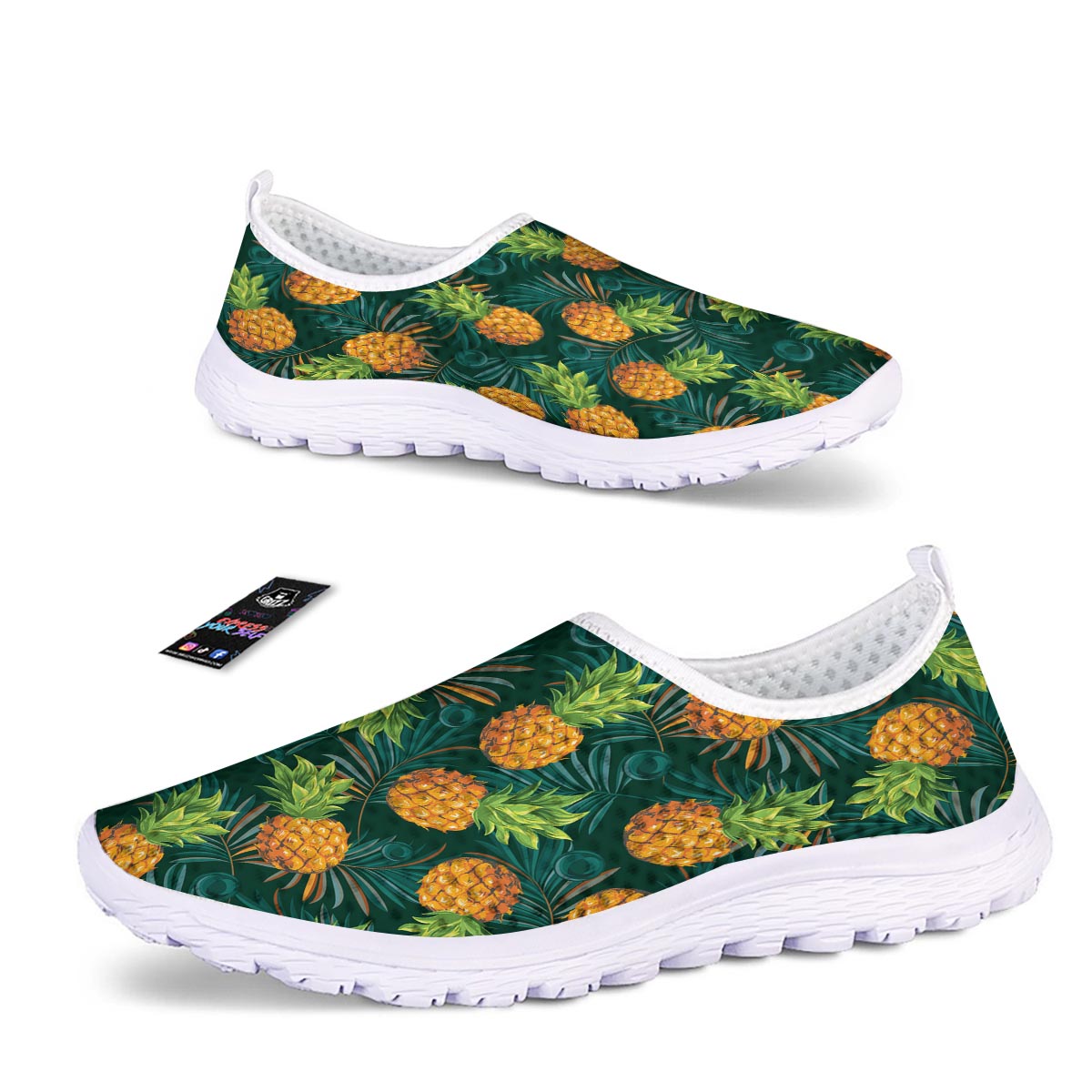 Pineapple Summer Print Pattern Nurse Shoes-grizzshop