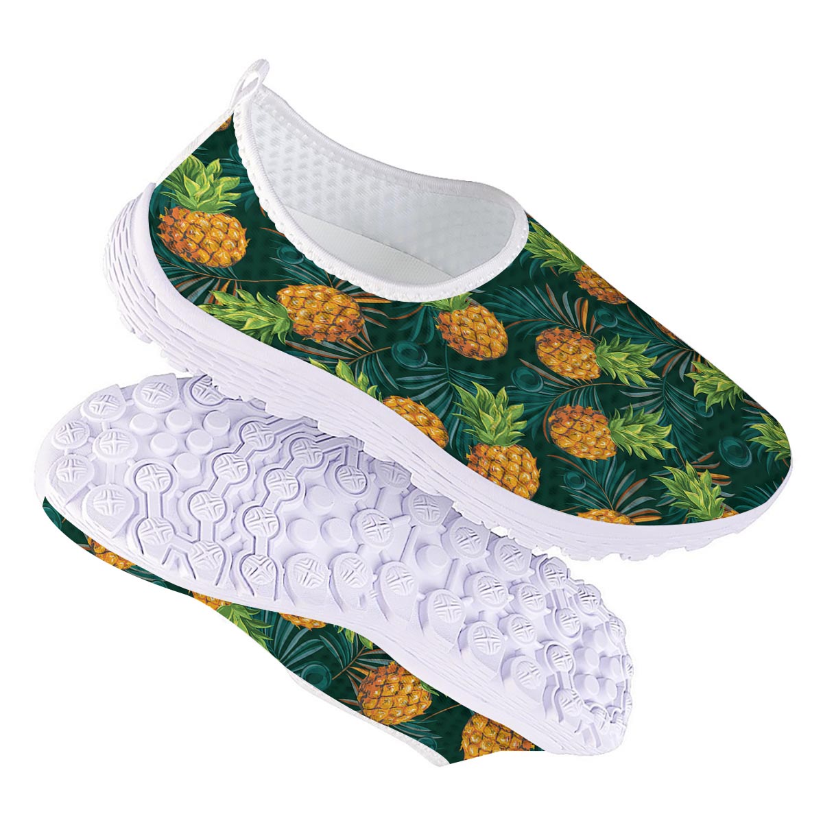 Pineapple Summer Print Pattern Nurse Shoes-grizzshop
