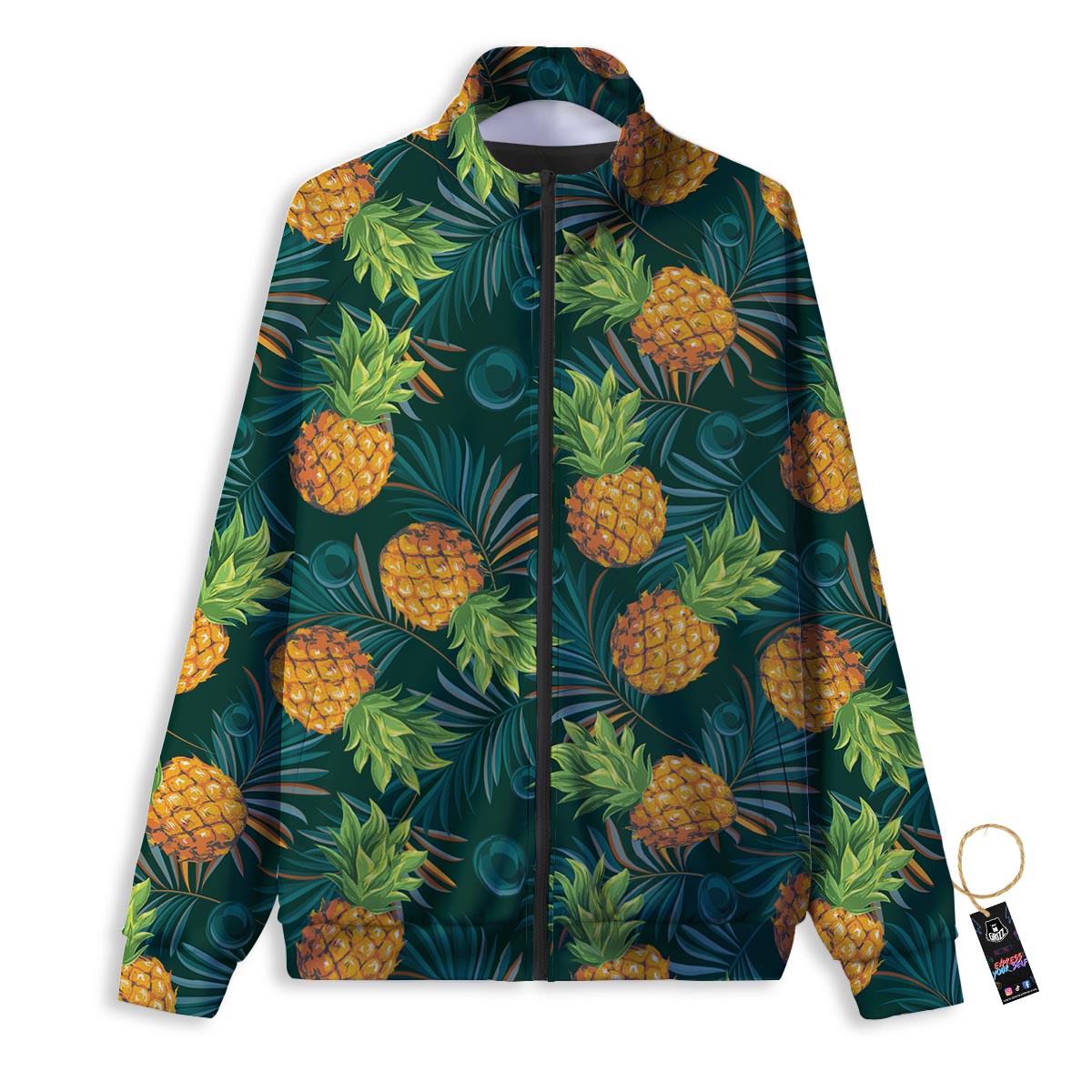 Pineapple Summer Print Pattern Track Jacket-grizzshop