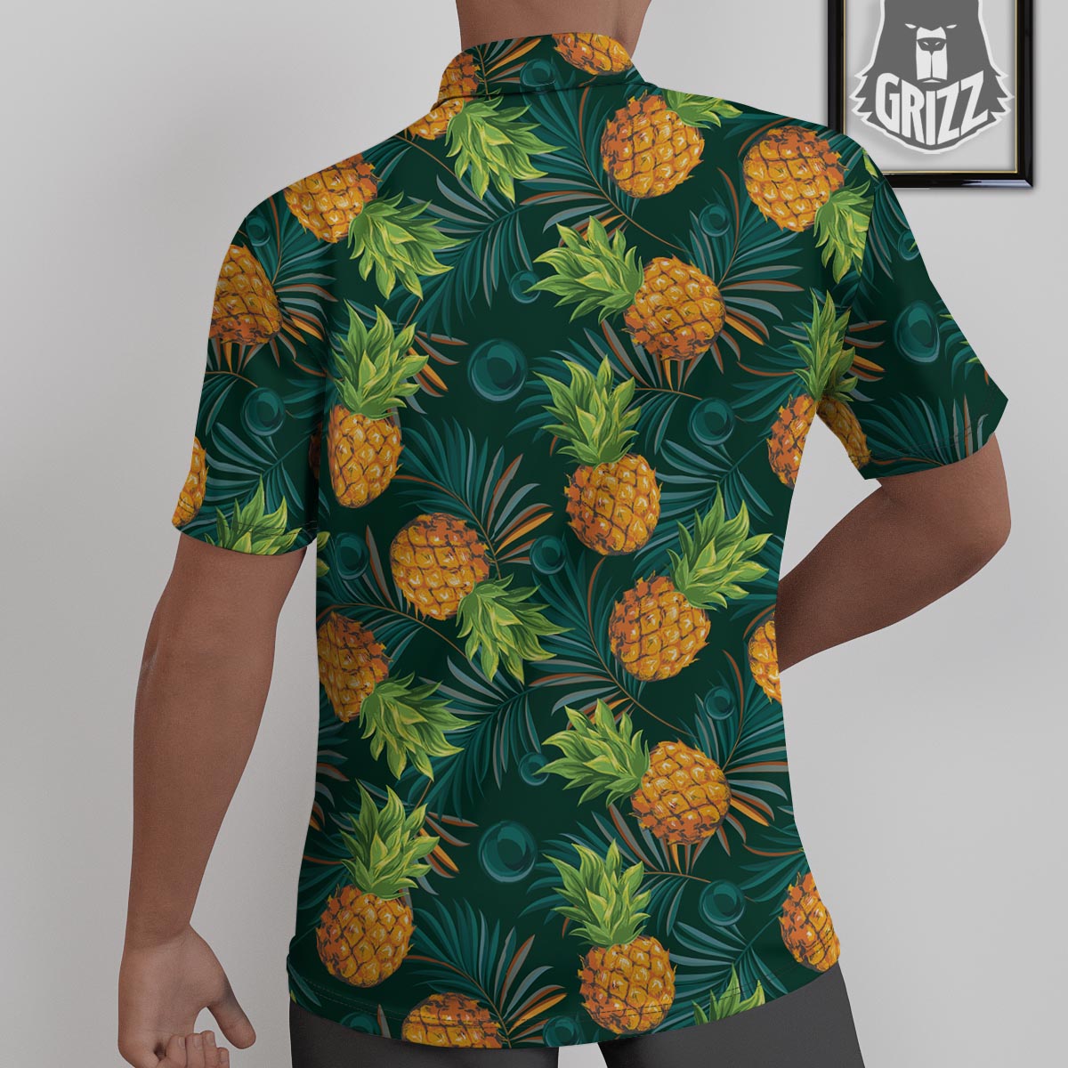 Pineapple Summer Print Pattern Untucked Shirts-grizzshop