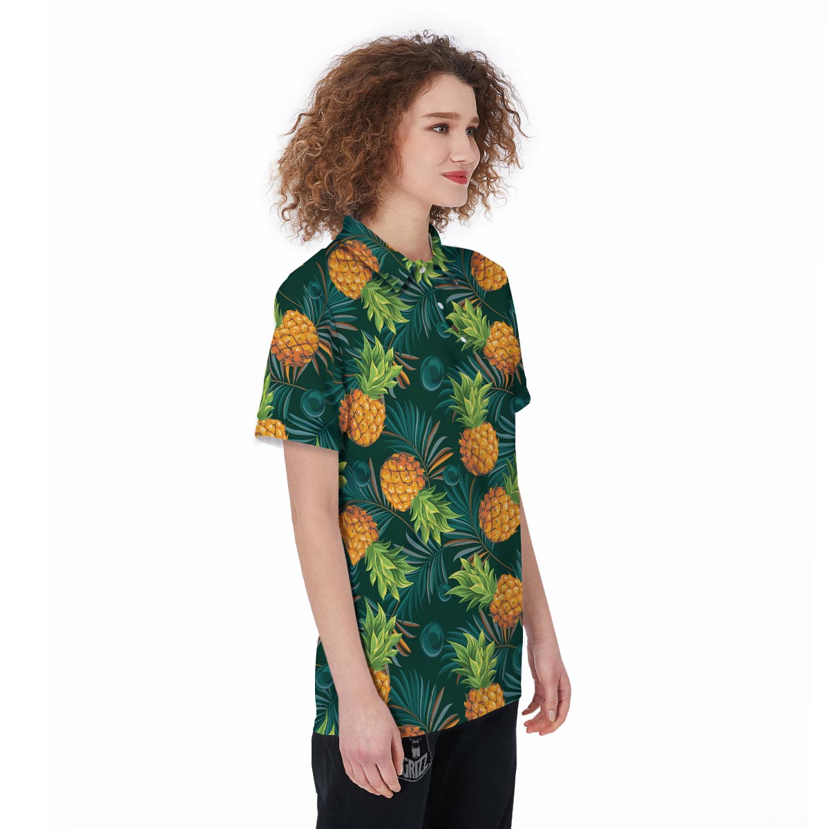 Pineapple Summer Print Pattern Women's Golf Shirts-grizzshop