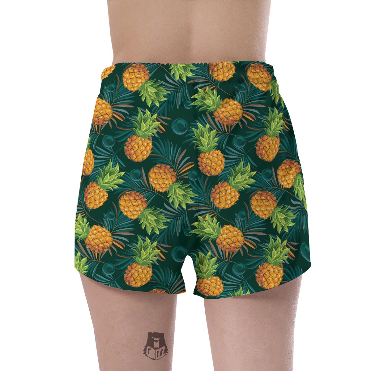 Pineapple Summer Print Pattern Women's Shorts-grizzshop