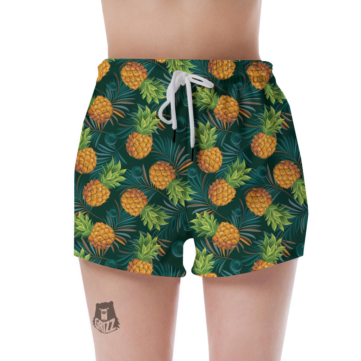 Pineapple Summer Print Pattern Women's Shorts-grizzshop