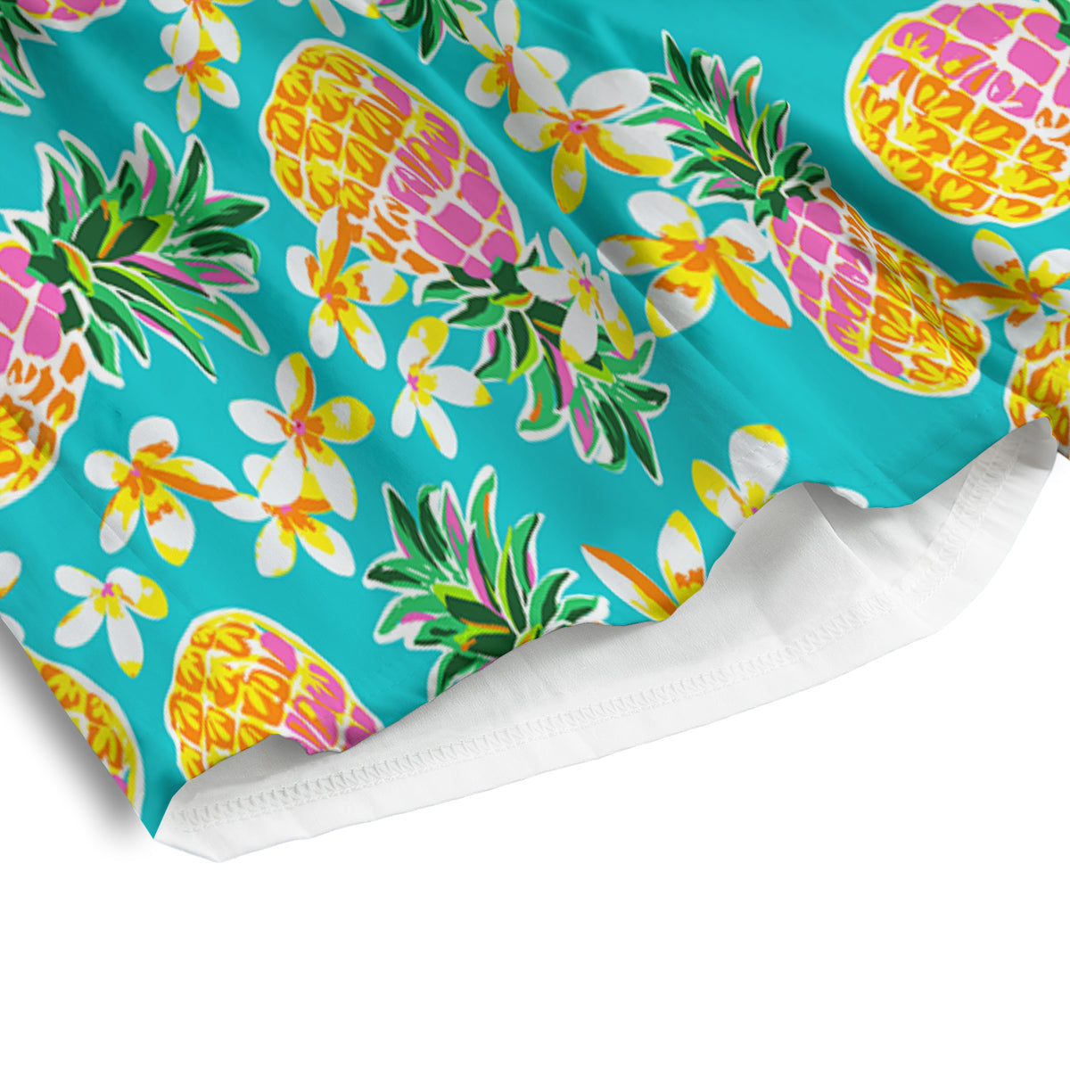Pineapple Tropical Teal Print Pattern Men's Athletic Shorts-grizzshop