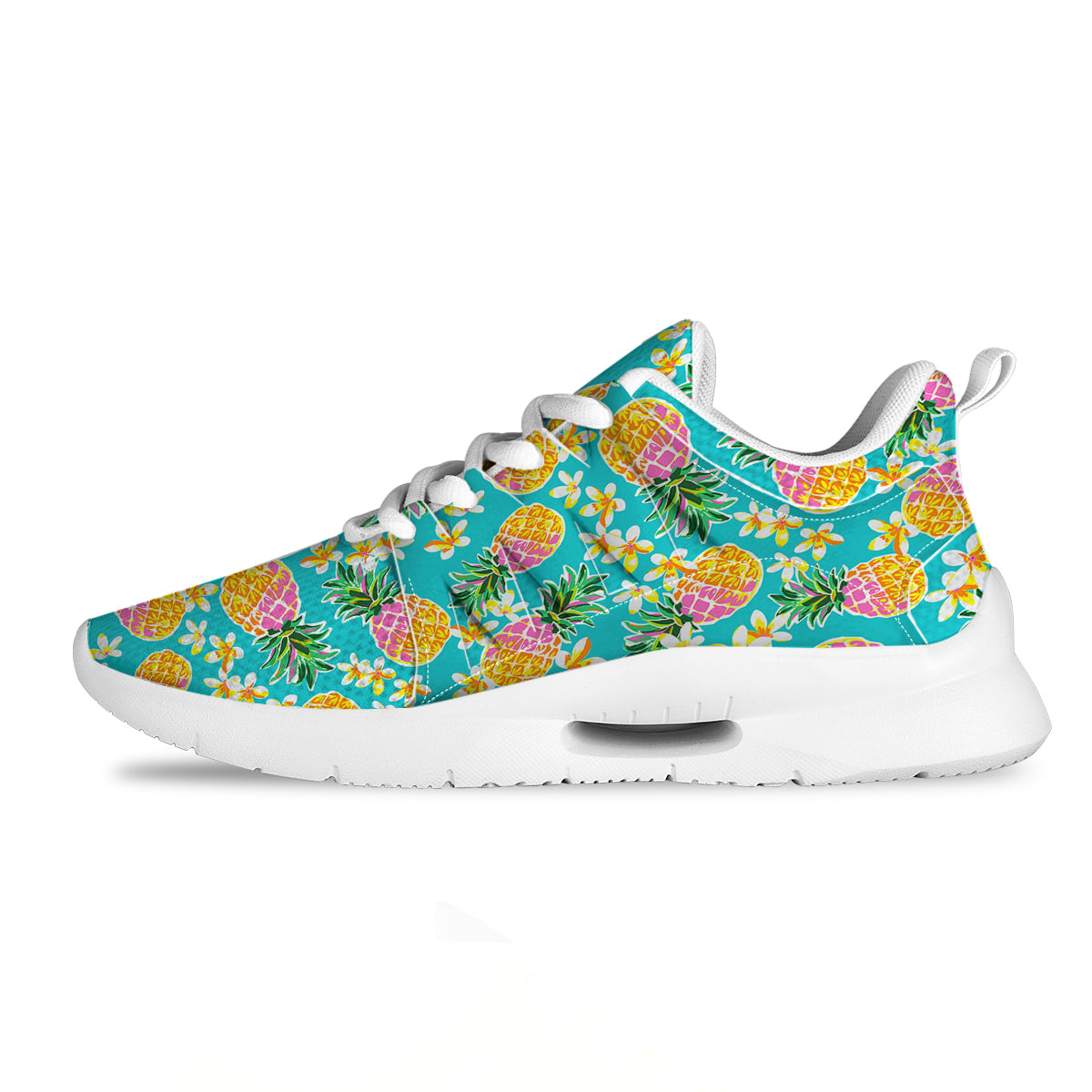 Pineapple Tropical Teal Print Pattern Tennis Shoes-grizzshop