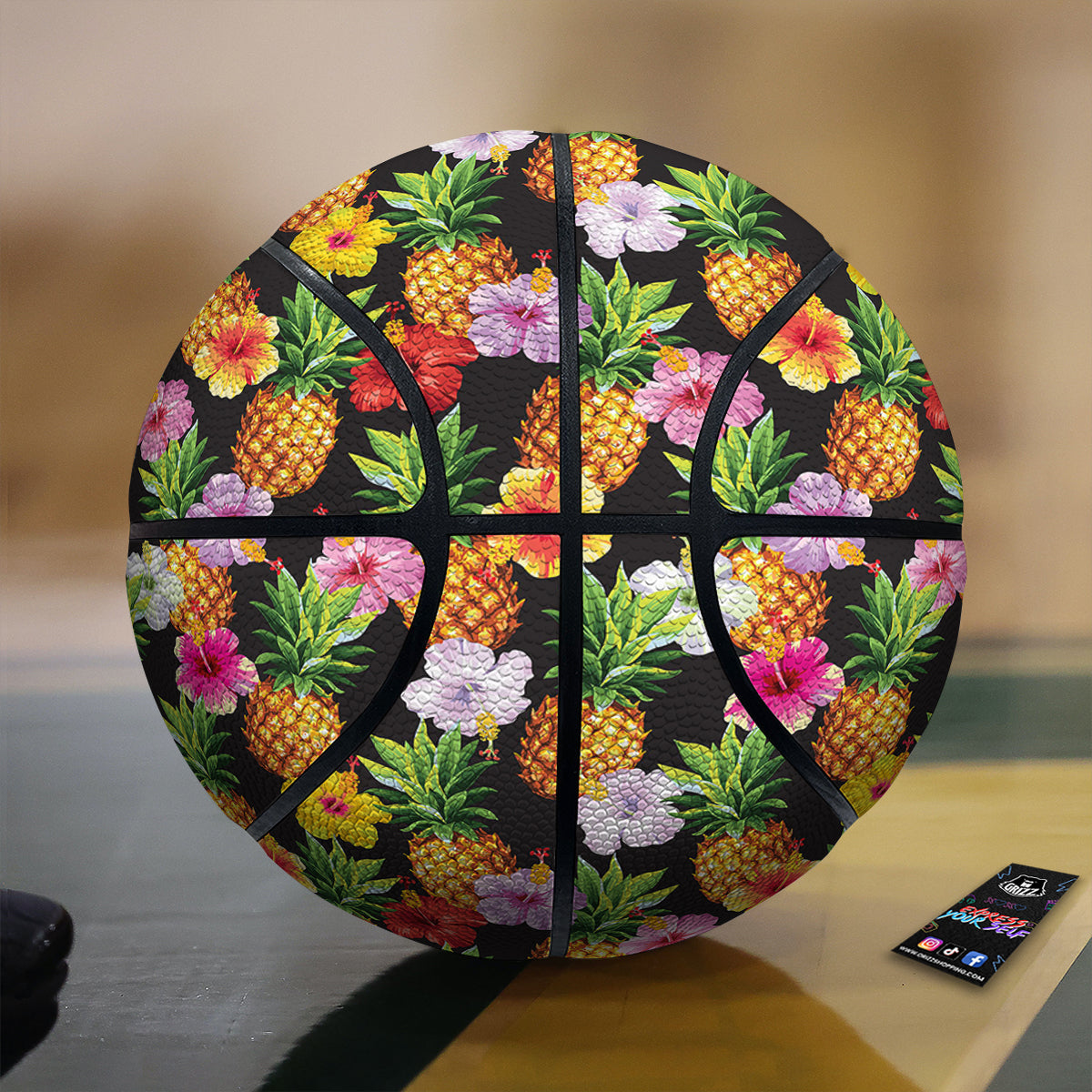 Pineapple Tropical Vintage Print Pattern Basketball