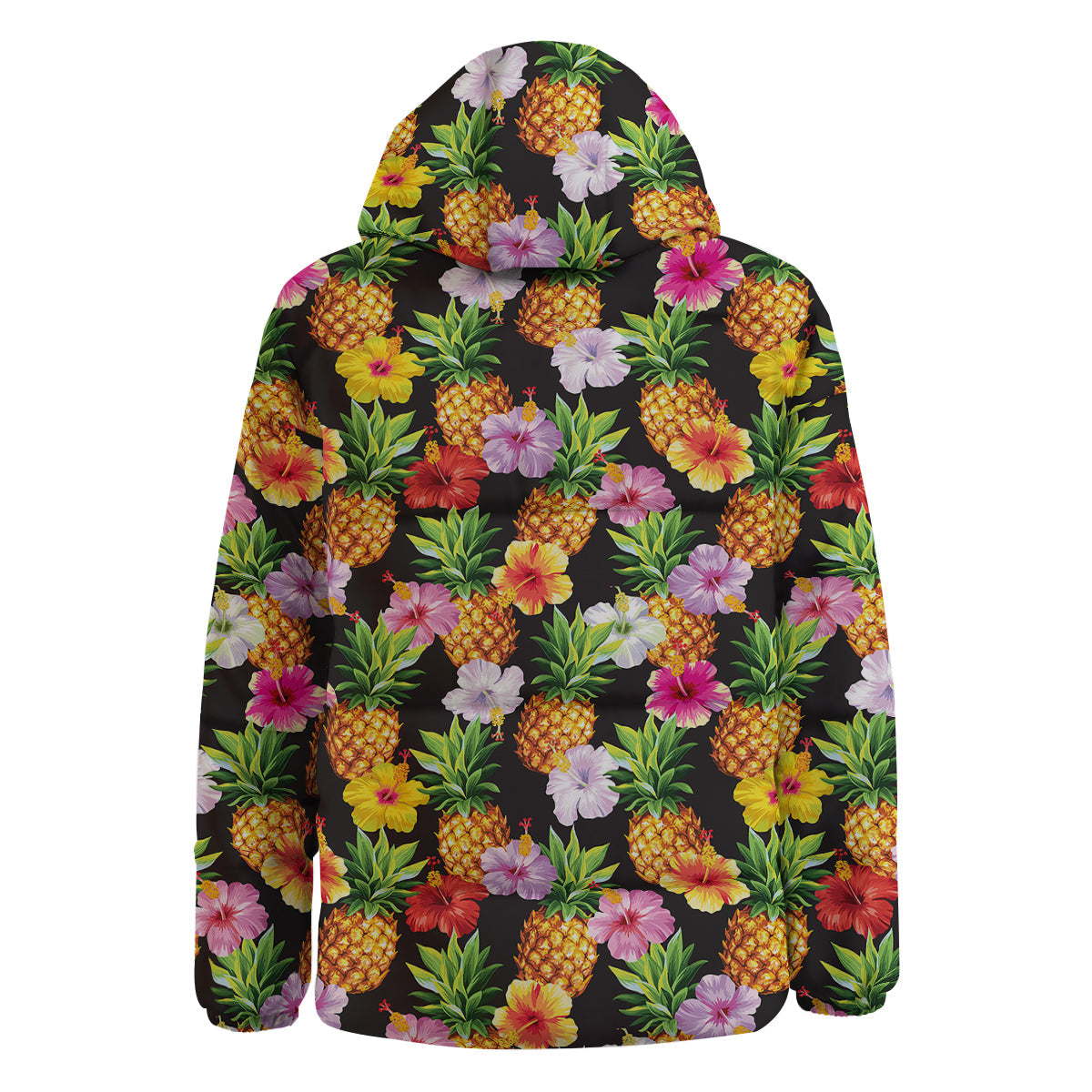 Pineapple Tropical Vintage Print Pattern Down Jacket-grizzshop