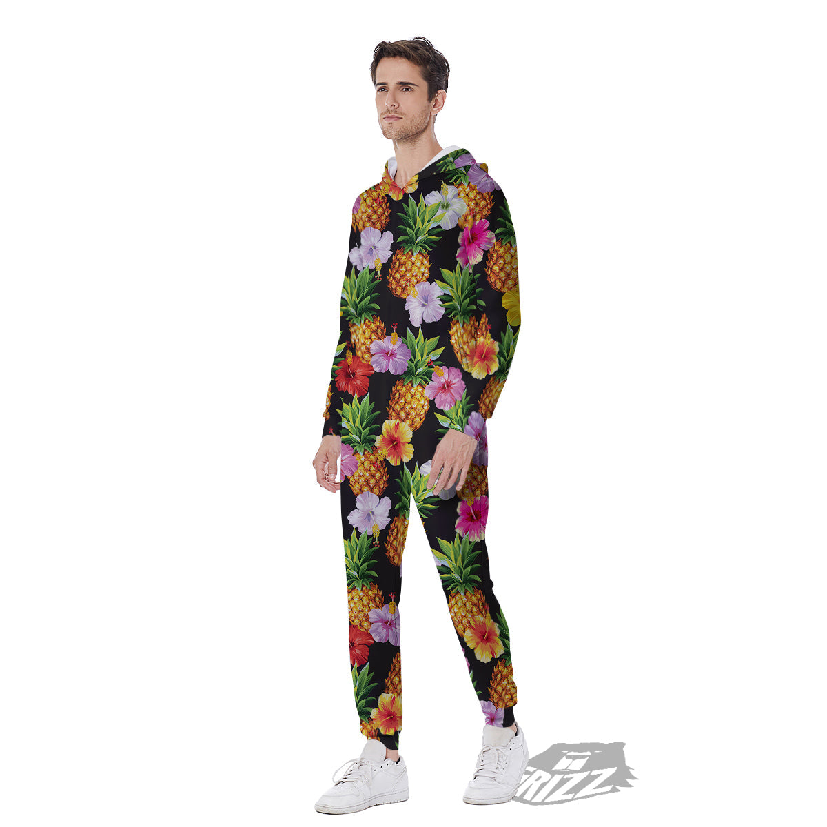 Pineapple Tropical Vintage Print Pattern Men's Jumpsuit-grizzshop