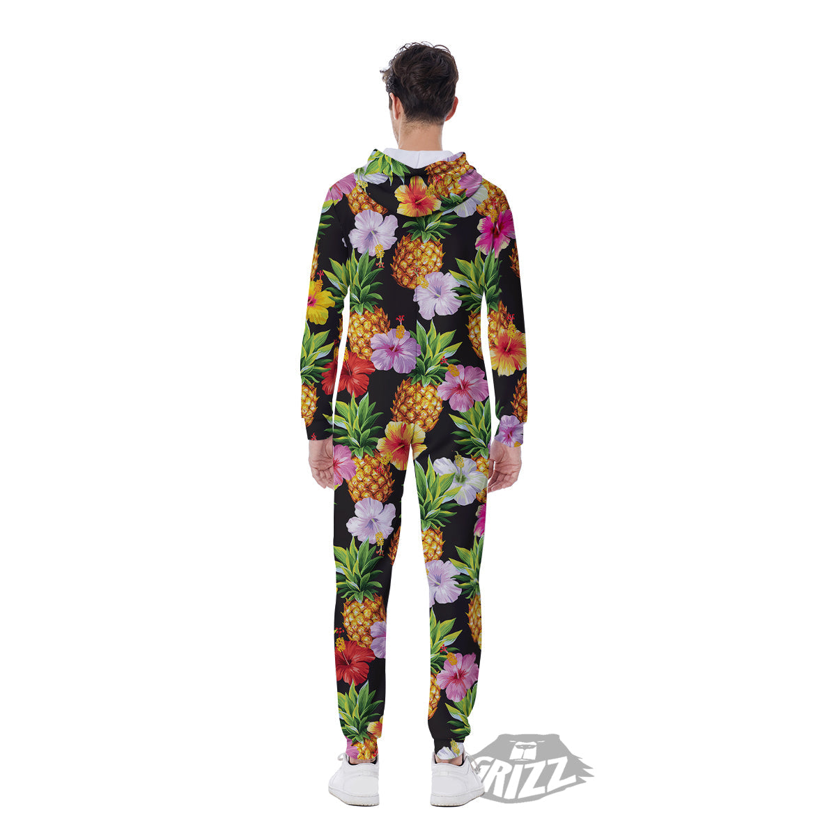 Pineapple Tropical Vintage Print Pattern Men's Jumpsuit-grizzshop
