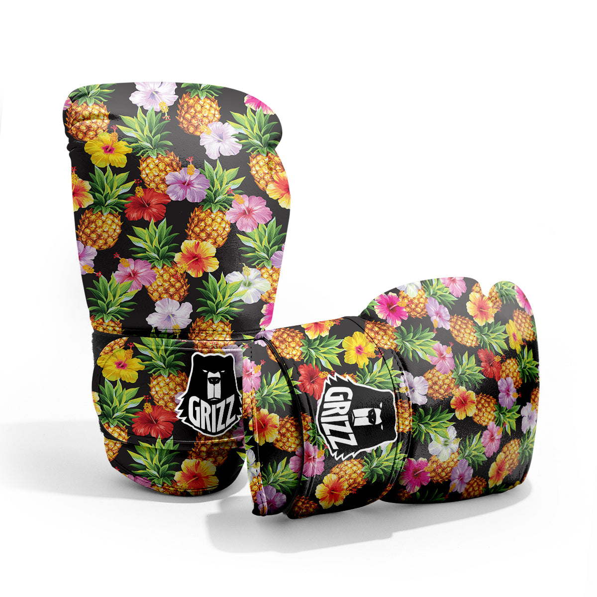Pineapple Tropical Vintage Print Pattern Sparring Gloves-grizzshop