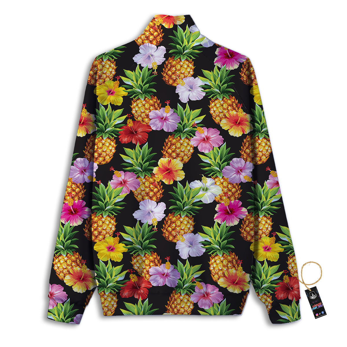 Pineapple Tropical Vintage Print Pattern Track Jacket-grizzshop