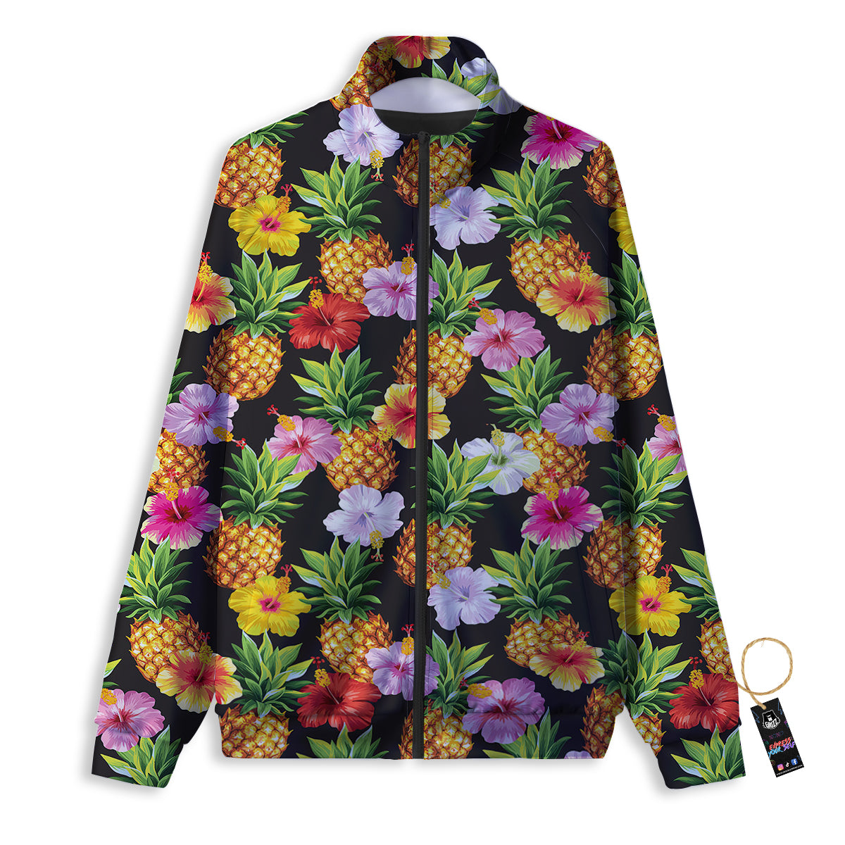 Pineapple Tropical Vintage Print Pattern Track Jacket-grizzshop