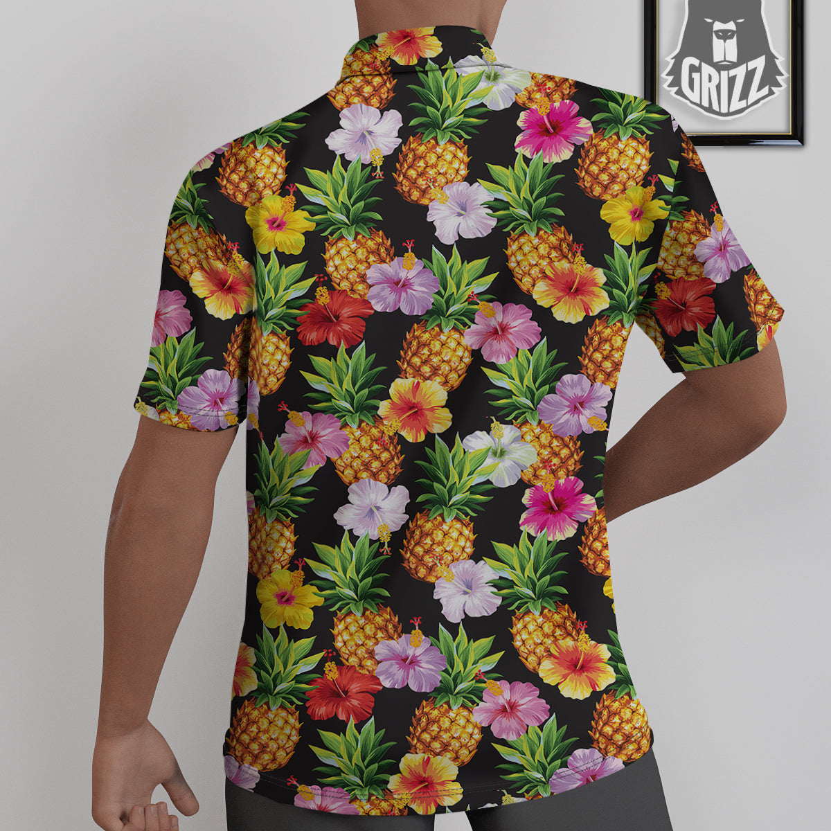 Pineapple Tropical Vintage Print Pattern Untucked Shirts-grizzshop