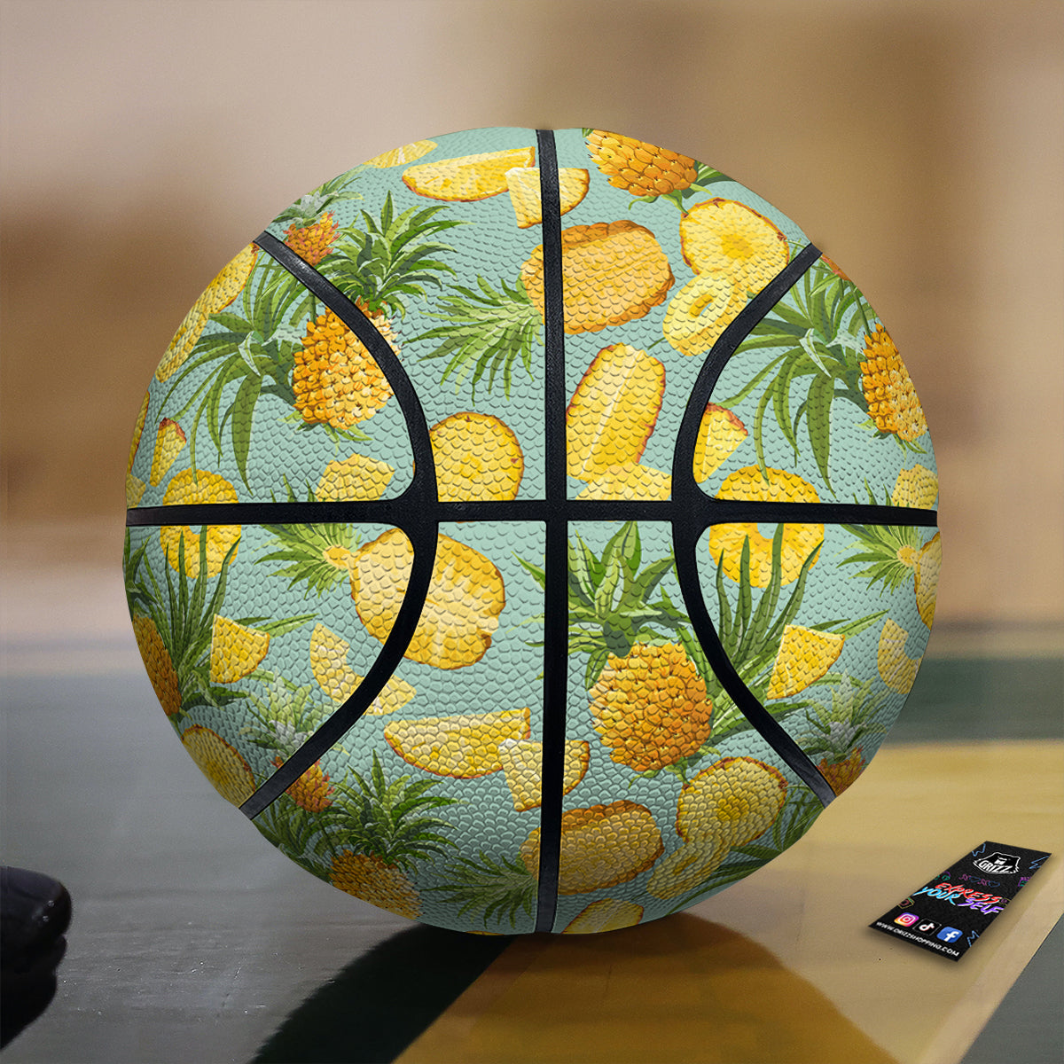 Pineapple Watercolor Print Pattern Basketball