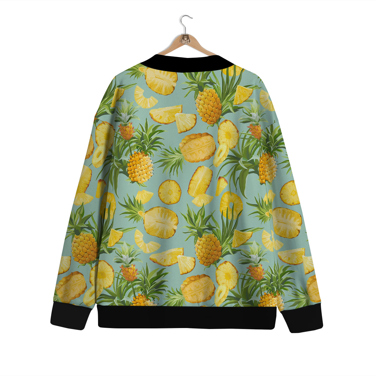 Pineapple Watercolor Print Pattern Cardigan-grizzshop
