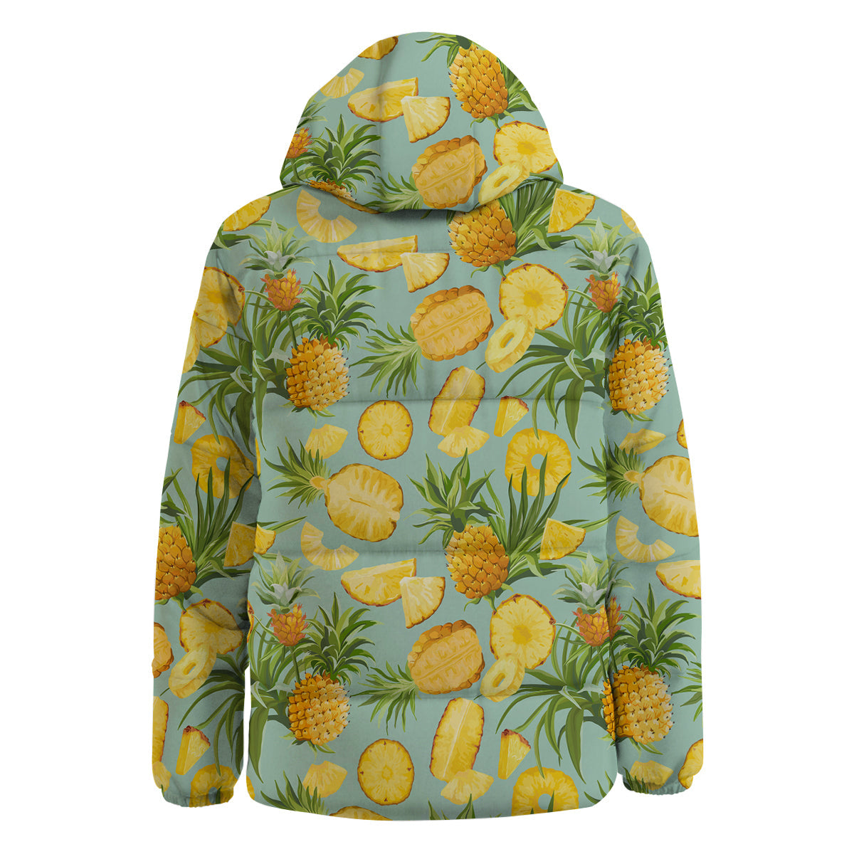 Pineapple Watercolor Print Pattern Down Jacket-grizzshop