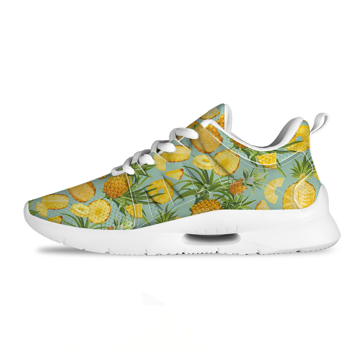 Pineapple Watercolor Print Pattern Tennis Shoes-grizzshop