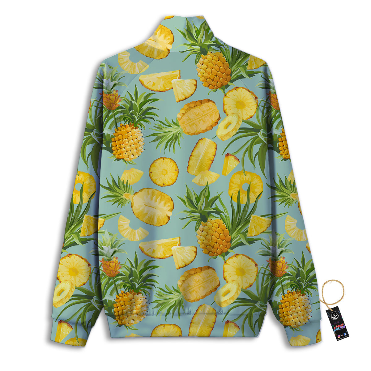 Pineapple Watercolor Print Pattern Track Jacket-grizzshop