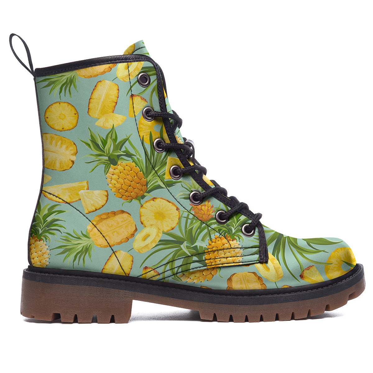 Pineapple Watercolor Print Pattern Work Boots-grizzshop