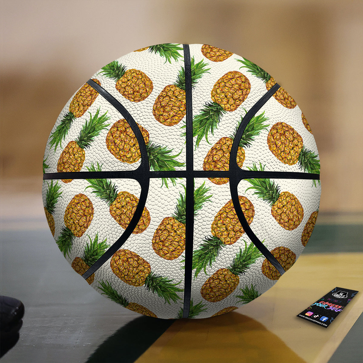 Pineapple White Print Pattern Basketball