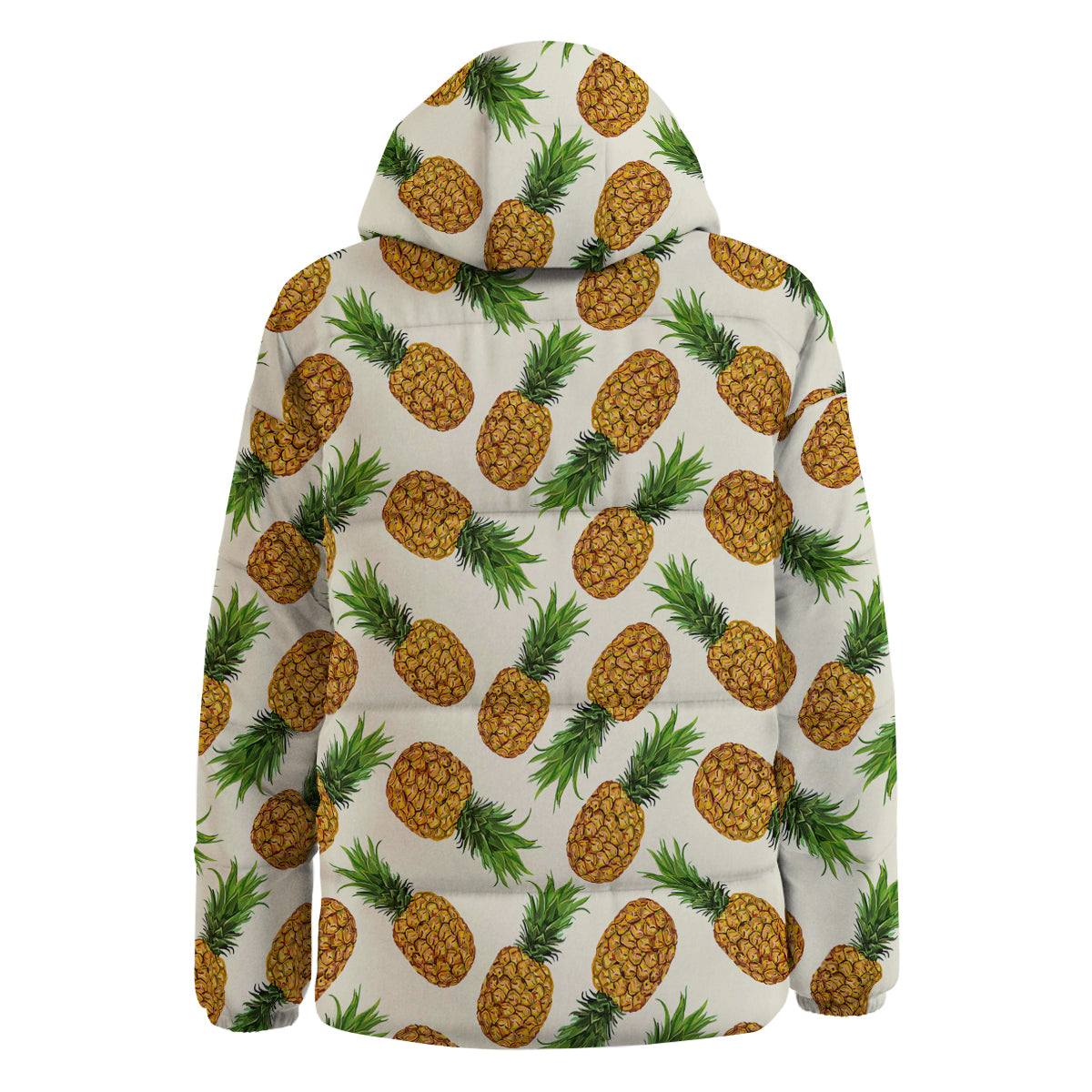Pineapple White Print Pattern Down Jacket-grizzshop