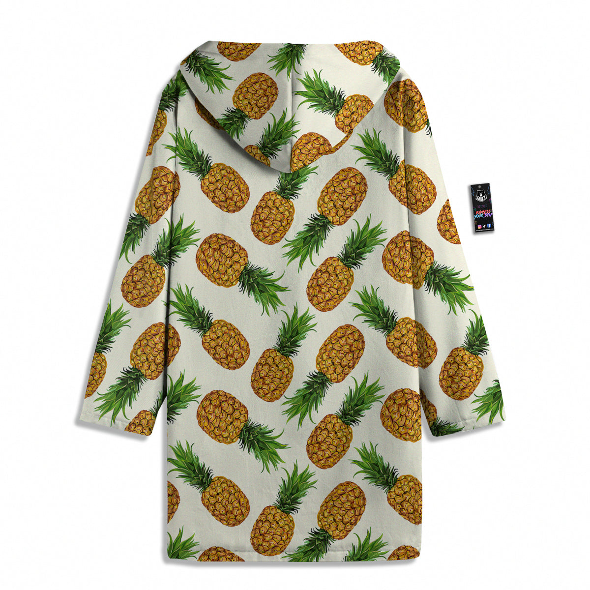 Pineapple White Print Pattern Men's Windbreaker Jacket-grizzshop