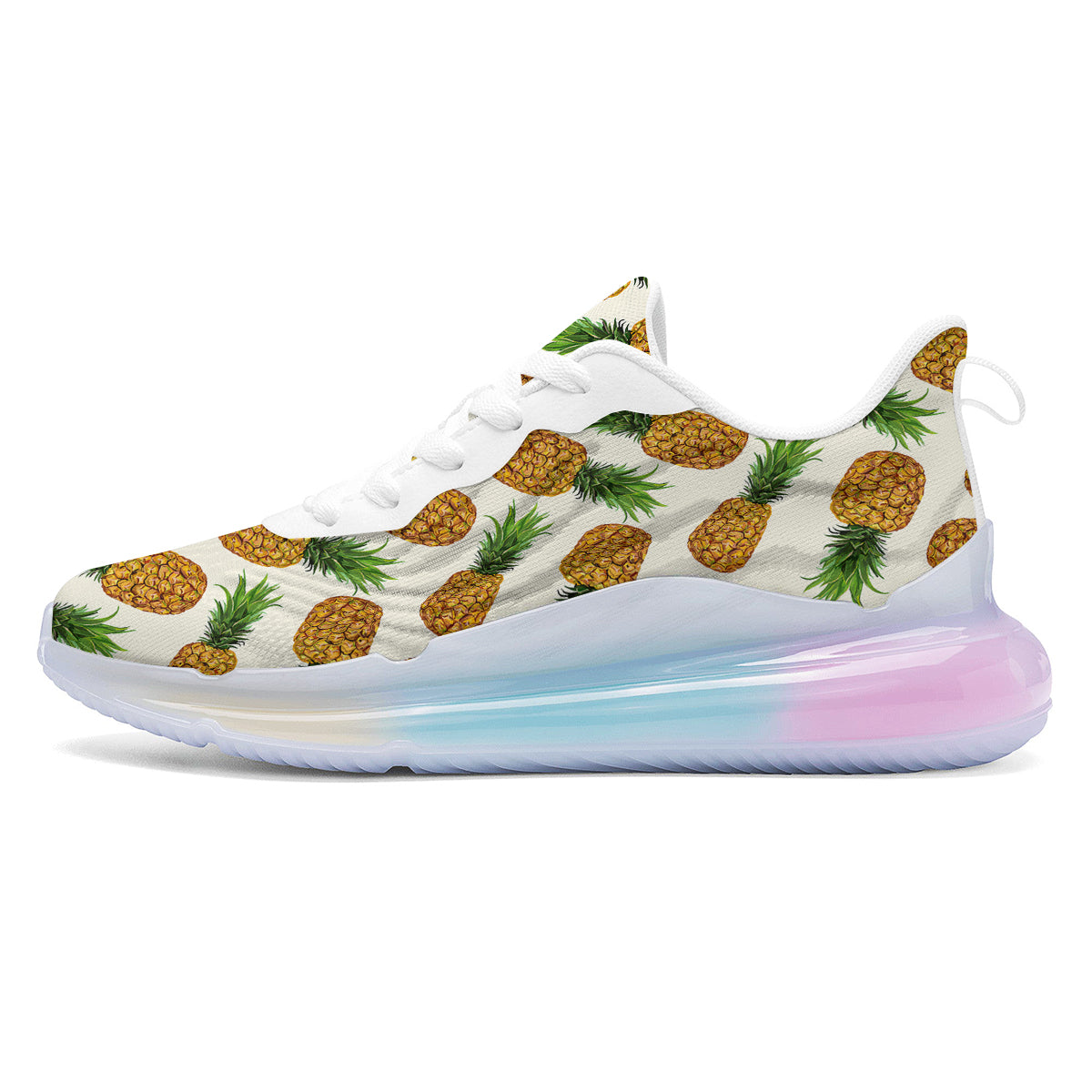 Pineapple White Print Pattern Running Sneakers-grizzshop